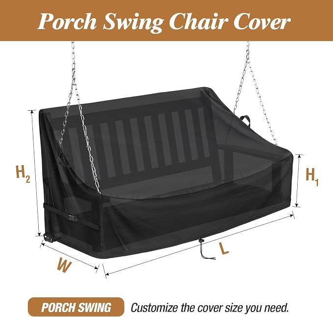 Kasla Porch Swing Seat Cover, Waterproof Swing Covers - Image 2