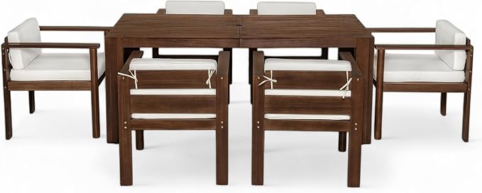 Merax 7-Piece Patio Dining Table Set, Outdoor Furniture Set - Image 9