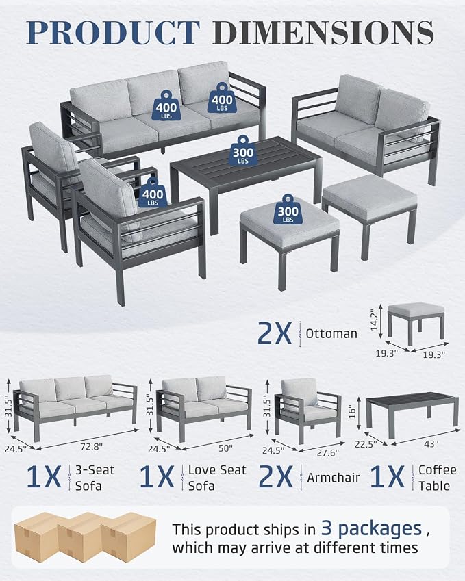 AECOJOY Aluminum Patio Furniture Armchair - Image 2