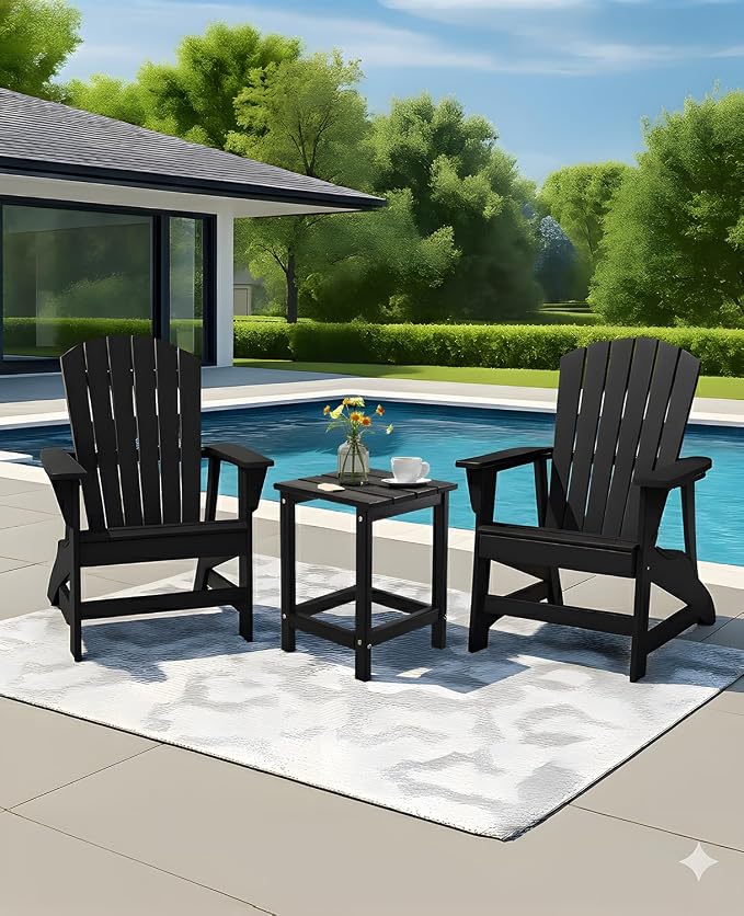 Outvita Adirondack Side Table, 14 Inch Square Outdoor End Table, HDPE Weather - Image 2