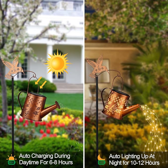 Outdoor Hanging Solar Lantern Waterproof Set Outside Metal Openwork Cardinal - Image 5