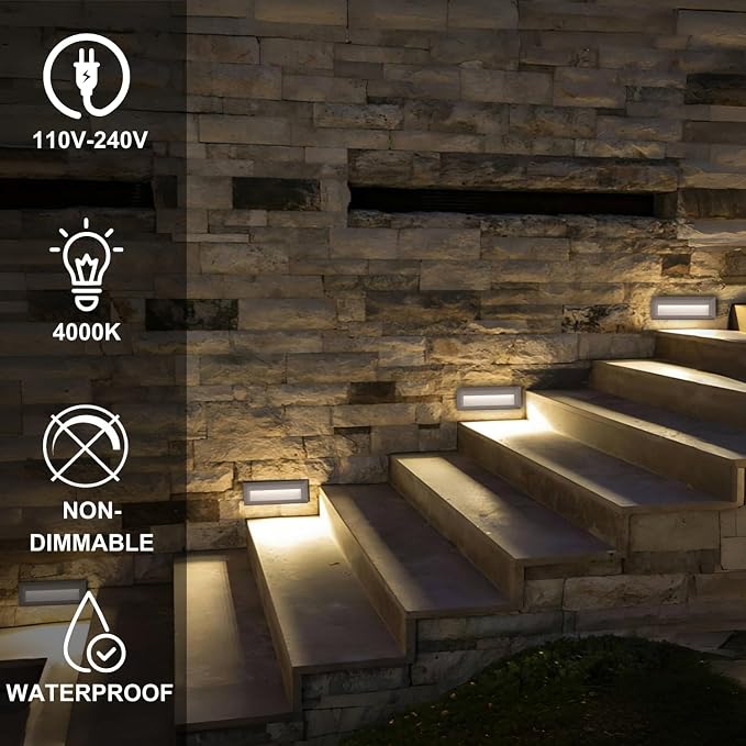 ZONK LED Outdoor Indoor Stair Lights, Line Voltage 110-240V 2W Landscape - Image 4