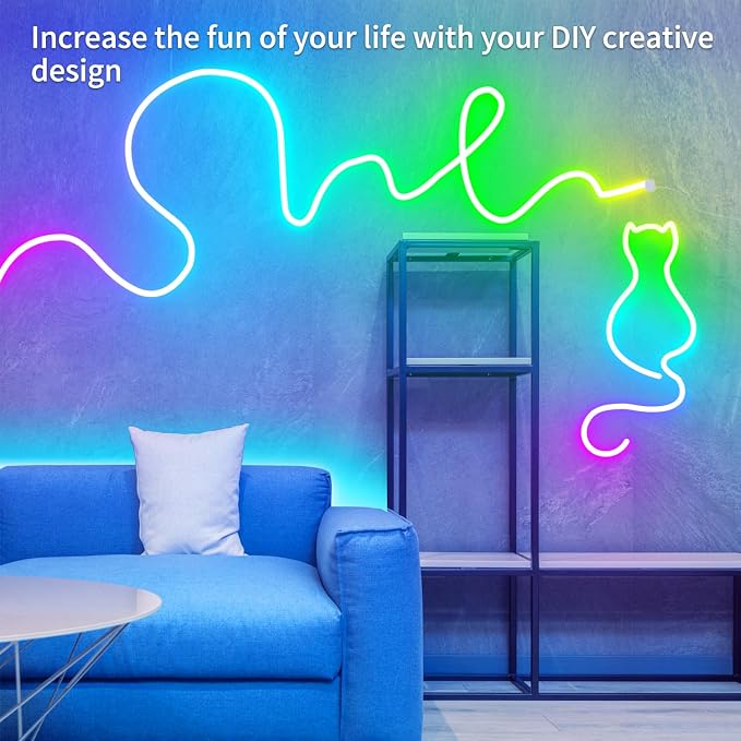 100ft LED neon Lights with Remote APP Control IP65 Waterproof Flexible Neon LED - Image 3