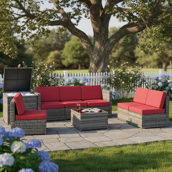 Tangkula 8 Pieces Wicker Patio Furniture Set - Image 2