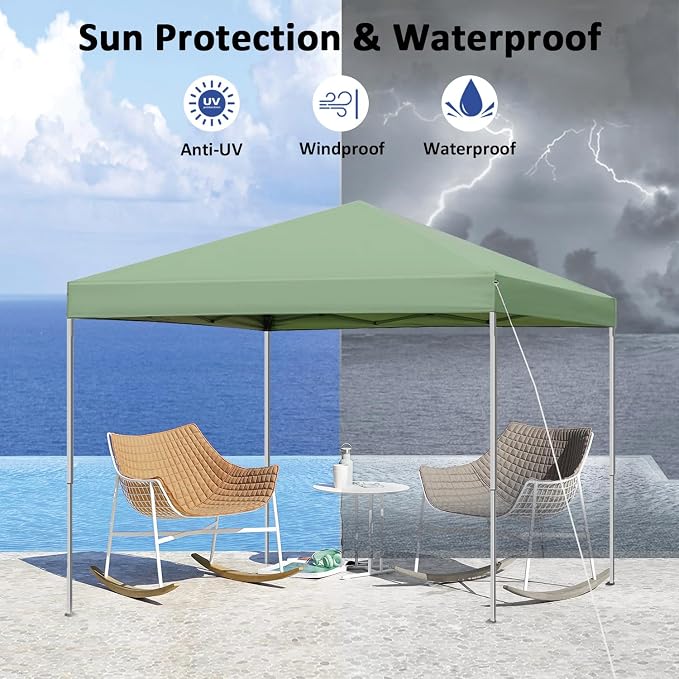 10x10 ft Pop Up Canopy Tent, Easy Up Instant Outdoor Canopy, Straight Legs - Image 3
