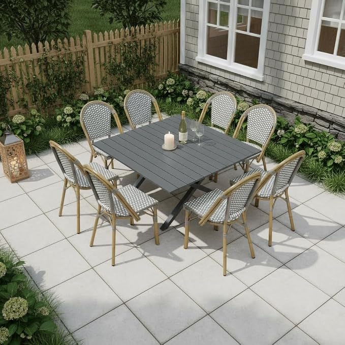 PURPLE LEAF 9 Pieces Outdoor Dining Set Patio Furniture Set by PURPLELEAF