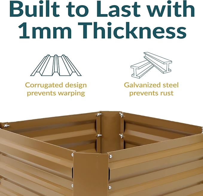 Sunnydaze 11.75" H Raised Metal Garden Bed - Image 2