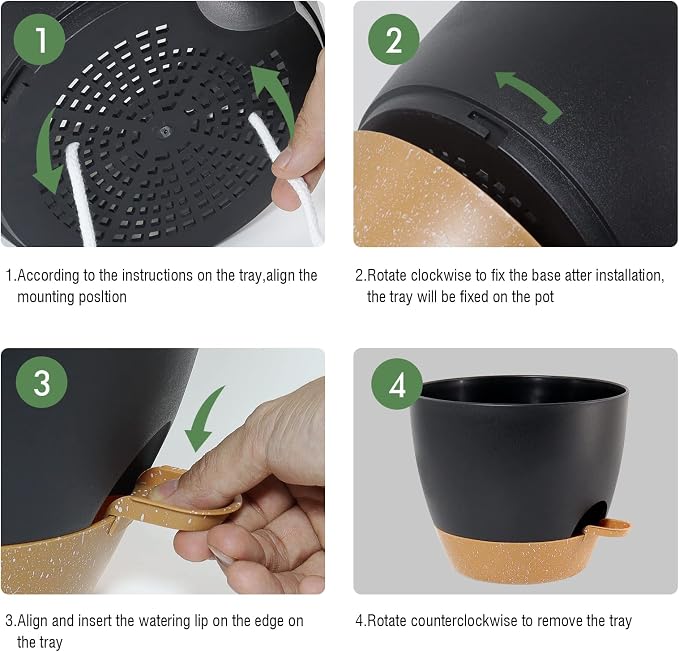 12 inch Large Self Watering Pots, Plastic Planters - Image 4