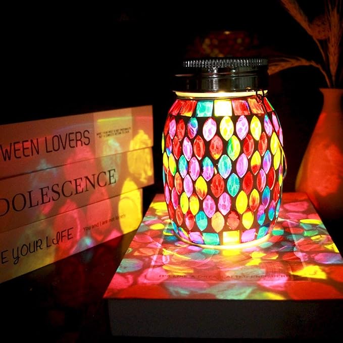 Mosaic Lights Outdoor Hanging Lanterns, Rechargeable Mosaic Solar Lanterns， - Image 5