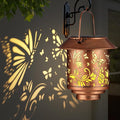 Outdoor Hanging Solar Lantern Waterproof Outside Metal Openwork Butterfly by Unknown
