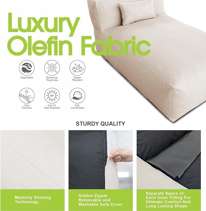 Outdoor Bean Bed Chair Sun Lounger, Outdoor Couch Sofa - Image 9
