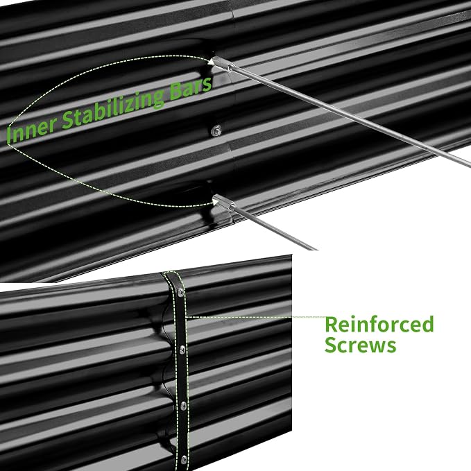 Land Guard 3 Pack 6×3×1ft Galvanized Metal Raised Garden Bed, Metal Planter Kit - Image 4
