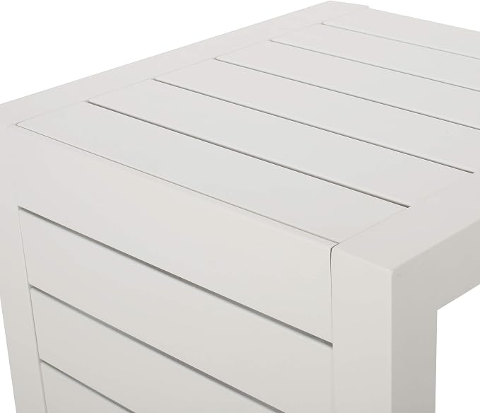 Christopher Knight Home Jesse Coral Outdoor Modern Aluminum C-Shaped End Table - Image 4