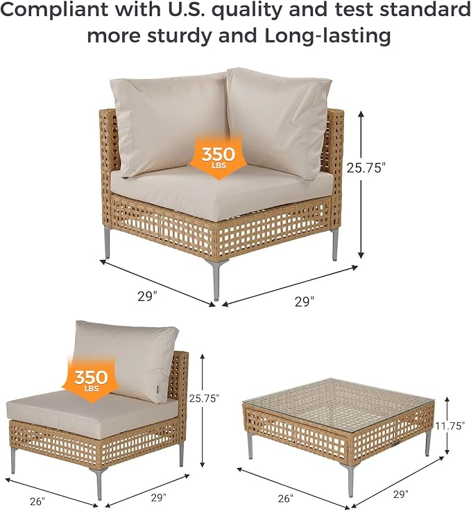 Grand patio 13-Piece Wicker Patio Furniture Set - Image 6