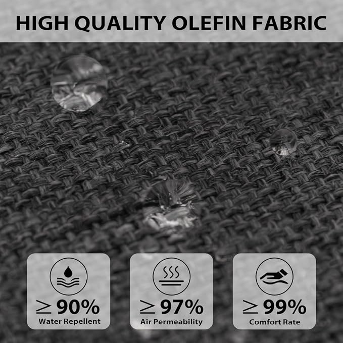 Sundale Outdoor Olefin Quilted Lounge Cushion Set of 2, Patio Foldable Chaise - Image 2