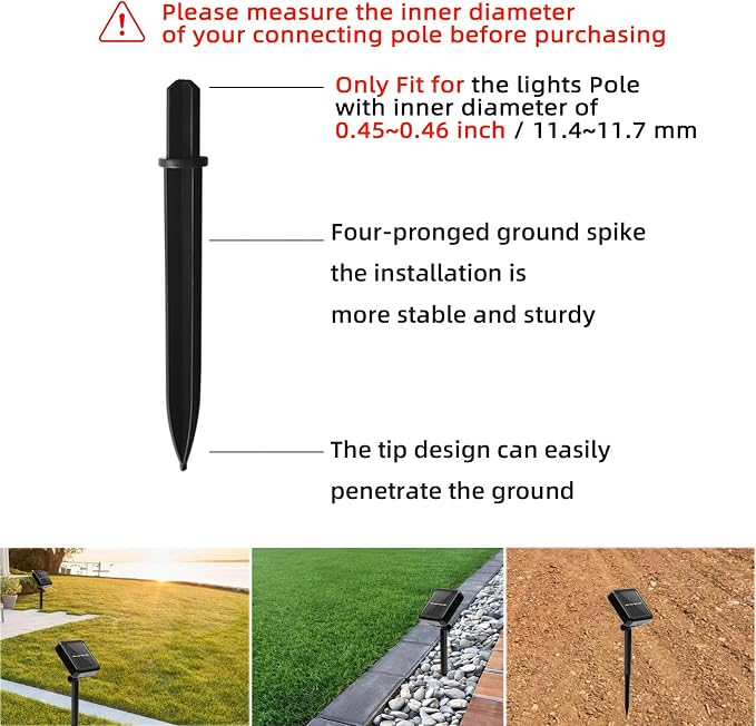 10 Pack Solar Light Stakes Replacement, ABS Reinforced Ground Spikes, Solar - Image 4