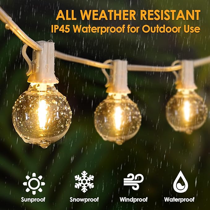 Mlambert 150Ft Outdoor String Lights, Connectable G40 Globe Patio Lights - Image 3