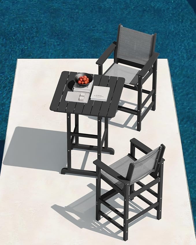 SERWALL Textilene Adirondack Bar Chairs Set of 2, Tall Adirondack Bar Height - Image 7