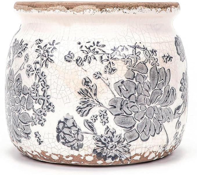 Flower Pot, Vintage Gray Ceramic Pot by Dosayes