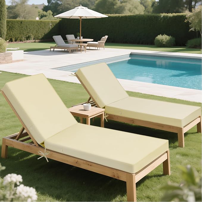 Lounge Chair Cushion Waterproof Chaise Lounge Cushions 72x21x3 Inch Non-Slip - Image 7