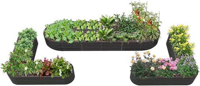 A ANLEOLIFE 3-Pack 12X3X1.5ft & 81x81x18 in Deep Root Galvanized Raised Garden by AAnleolife