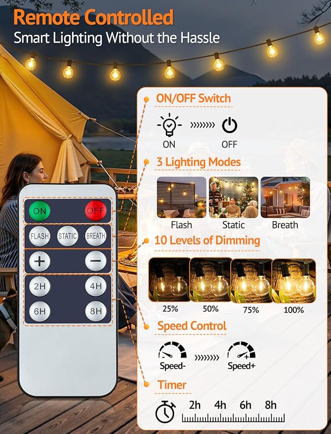 75FT Solar String Lights Outdoor - Image 5