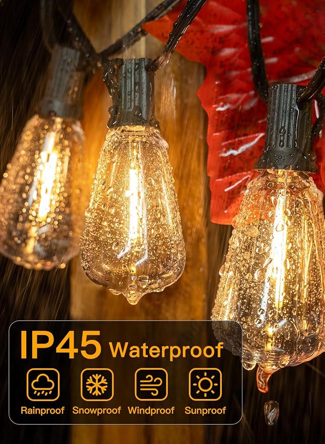 Ollny 50FT Outdoor String Lights, Shatterproof Connectable Patio Lights - Image 6