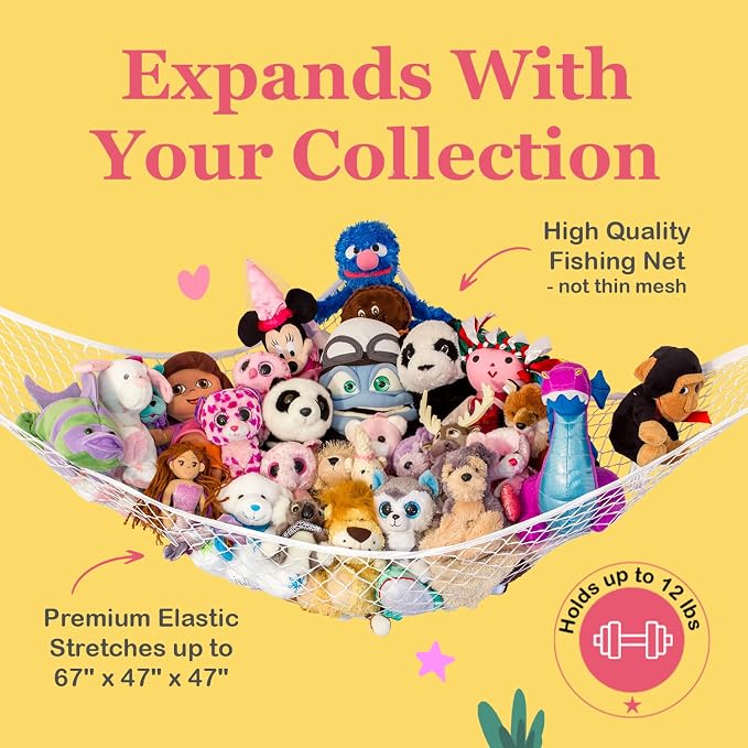 Lilly's Love Stuffed Animal Hammock | Corner Hanging Organizer, Toy Storage - Image 3