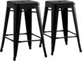 AC Pacific 24” Metal Backless Barstool Set of 2 – Country Rustic Style by ACPacific