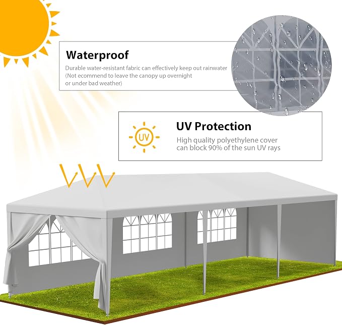 Smartxchoices 10' x 30' Outdoor Waterproof Gazebo Canopy Tent - Image 3