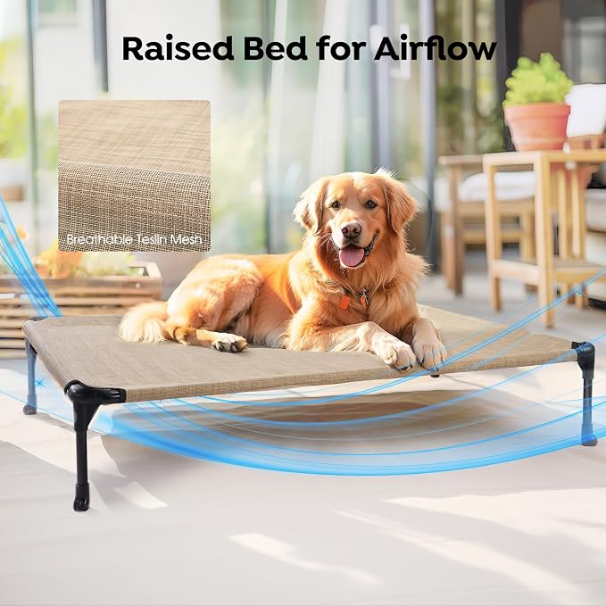 Veehoo Cooling Elevated Dog Bed Add Removable Waterproof Bolster Cushion Mat - Image 6