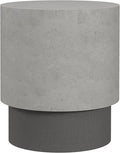 HOMCOM Concrete Finish End Table, Round Side Table by HOMCOM