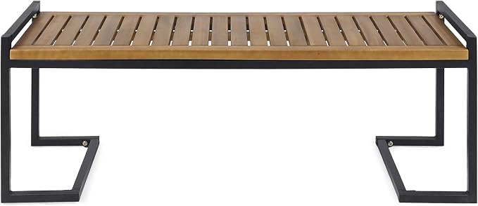Christopher Knight Home Noel Outdoor Industrial Acacia Wood and Iron Bench by ChristopherKnightHome