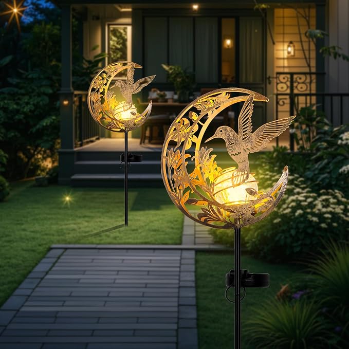 JOBOSI Solar Moon Hummingbird Decorative Light Gift Portable Decorative Ground - Image 8
