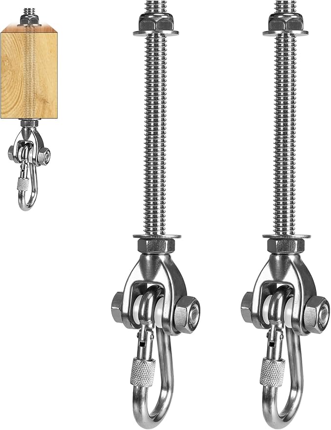 2 Heavy Duty Swing Hangers 180° Stainless Steel Swing Hooks 800LBS Capacity by Dakzhou