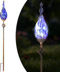 Solar Garden Lights Outdoor, Decorative LED Flame Garden Stakes, Hand Blown by Unknown