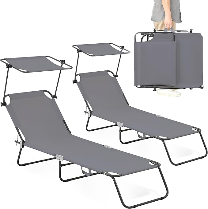 Outdoor Folding Lounge Chair by COMFYSURE