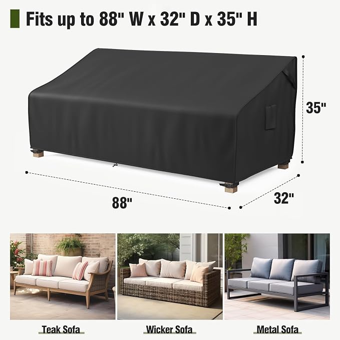 MR.COVER 3-Seater Outdoor Couch Cover Waterproof, Patio Furniture Cover - Image 2