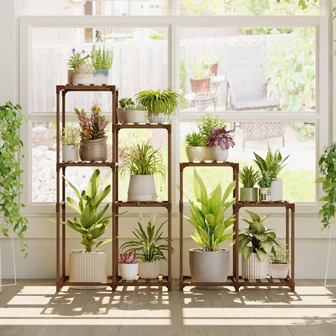 Bamworld Indoor Plant Stands Outdoor Combo Plant Shelves by Bamworld