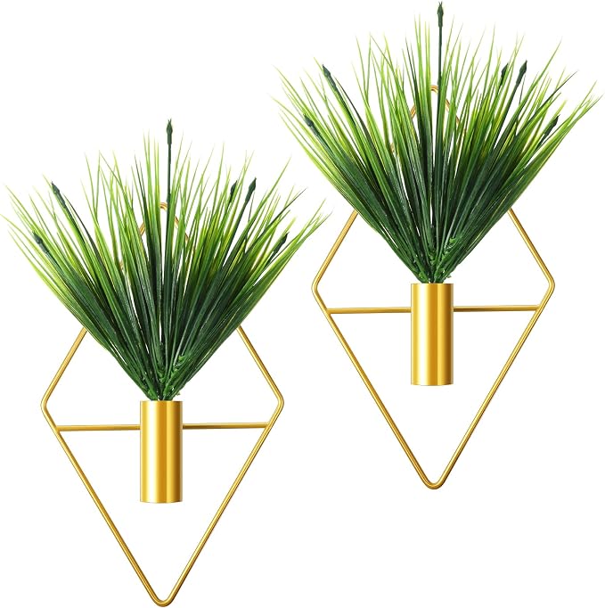 2 Pieces Gold Wall Decor Hanging Planters - Image 9