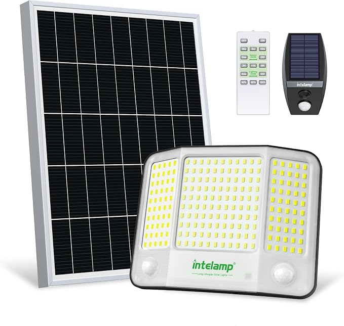 intelamp Solar Flood Lights Outdoor Waterproof, 20000mAh 4000LM Linkable Dual by IntelampSolarLightingArtist