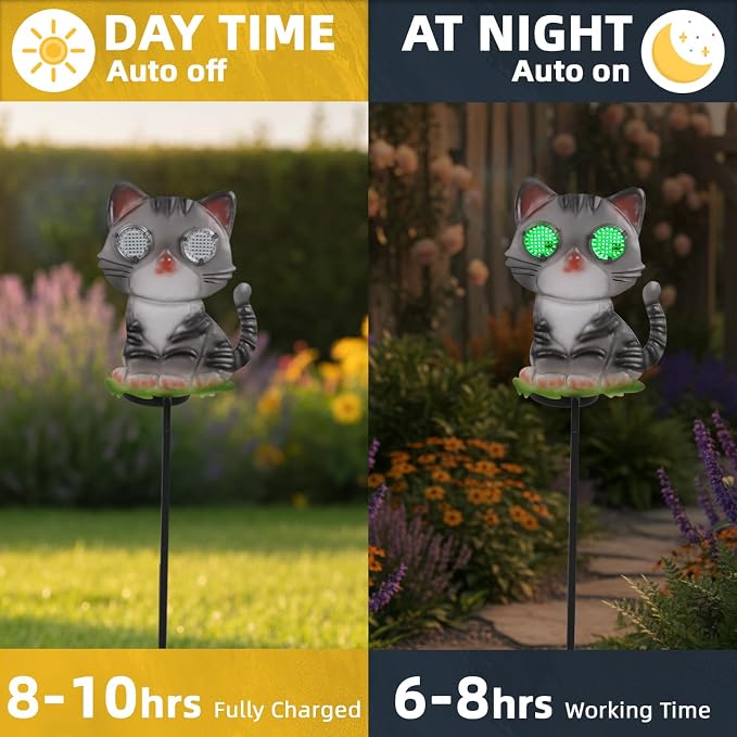 Cat Solar Garden Stakes 39.3inch - Image 3