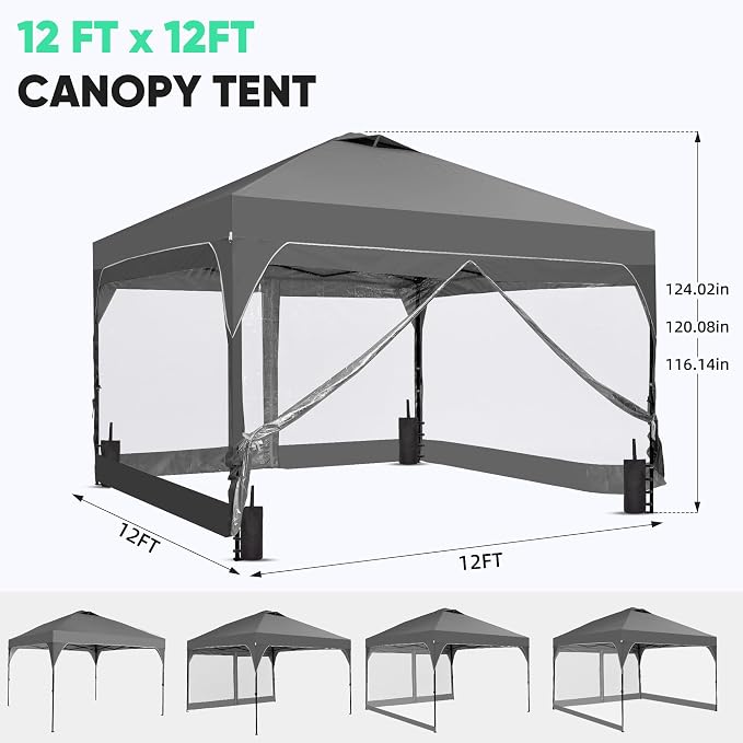 GDY 12x12FT Outdoor Pop Up Canopy Tent - Image 3
