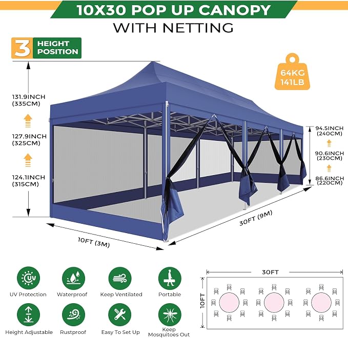 COBIZI 10x30 Heavy Duty Pop Up Canopy - Image 3