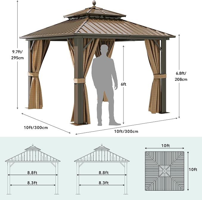 YITAHOME 10x10ft Hardtop Gazebo - Image 7