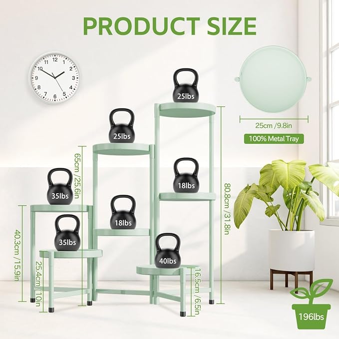 iDavosic.ly 7 Tier Large Plant Stand Indoor, 10 Inch Wide Tall Corner Metal - Image 4