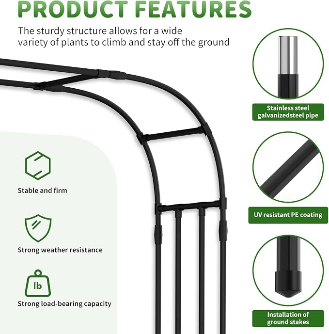 SUNYRISY Garden Arch Trellis for Climbing Plants Outdoor - Image 5