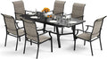 7 Piece Outdoor Dining Set for 6, 61.4"x37.4"x29.5" Rectangular Extendable by SUNSHINEVALLEY
