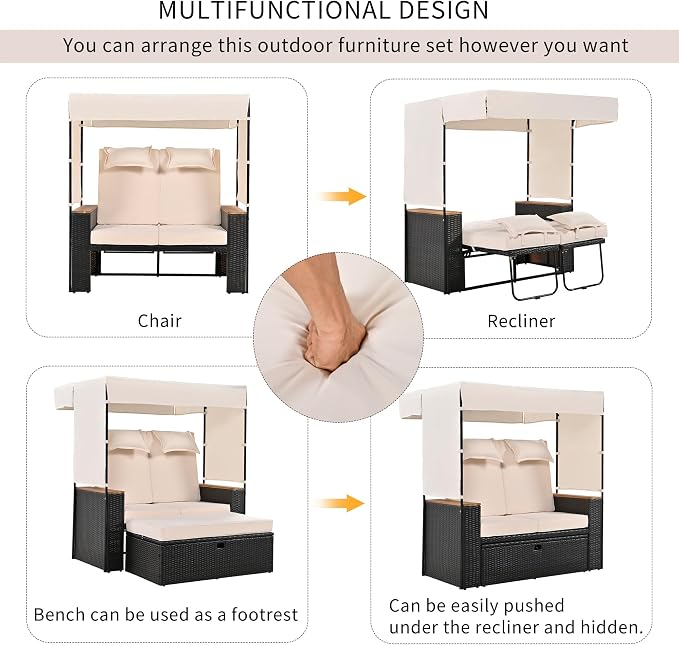 2-Piece Outdoor Rattan Daybed - Image 6