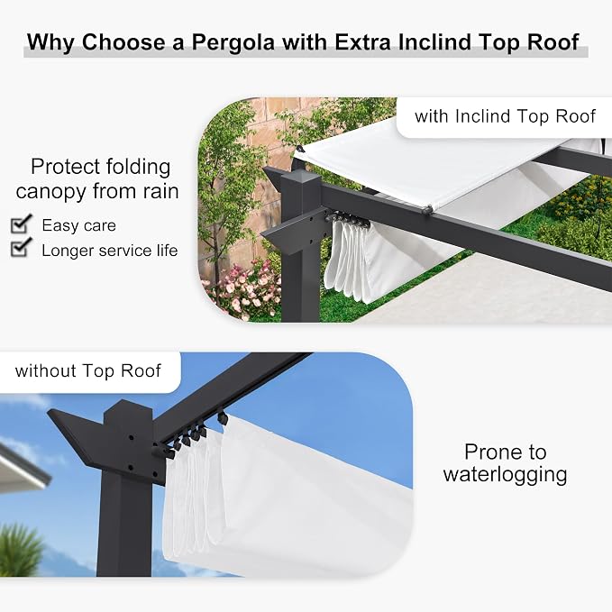 PURPLE LEAF 10' x 13' Outdoor Retractable Pergola - Image 3